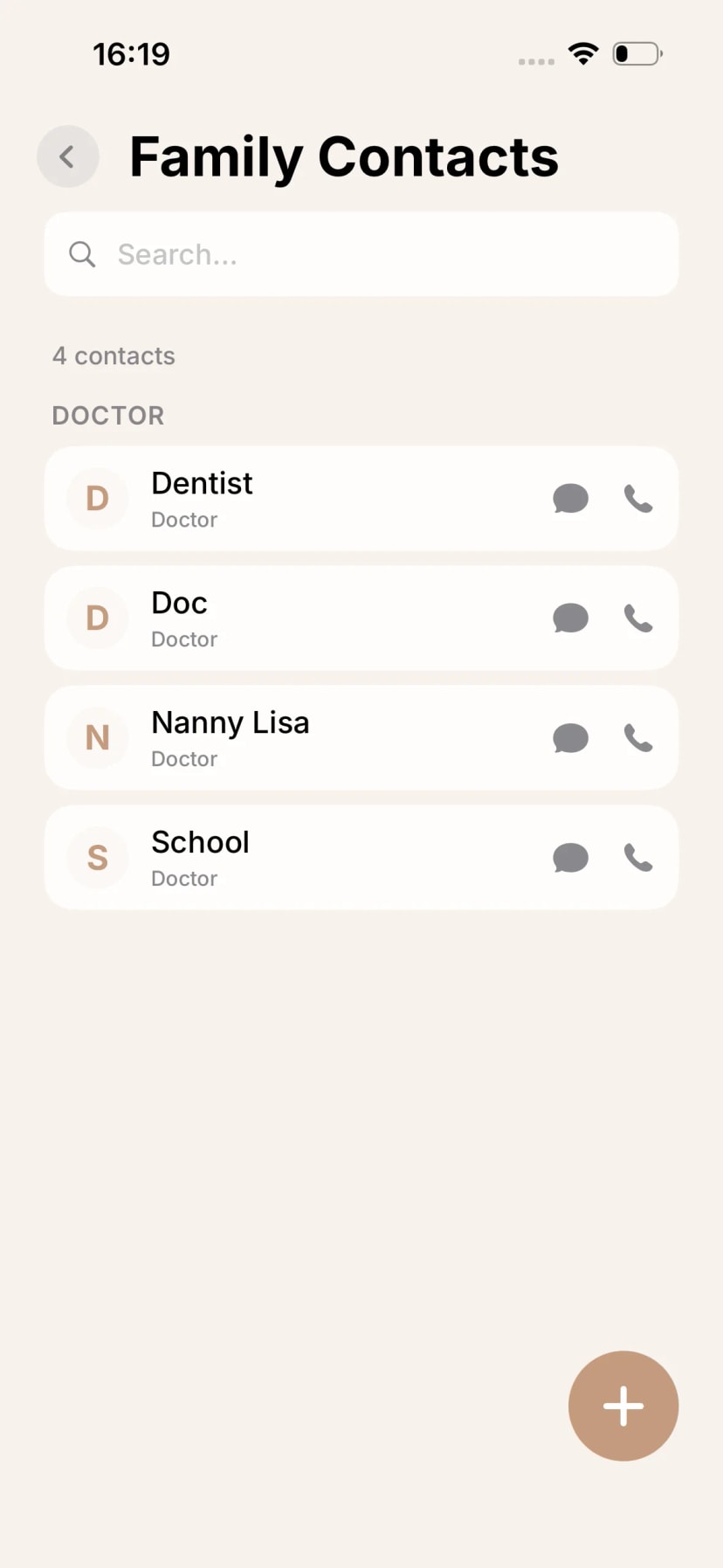 Family contacts